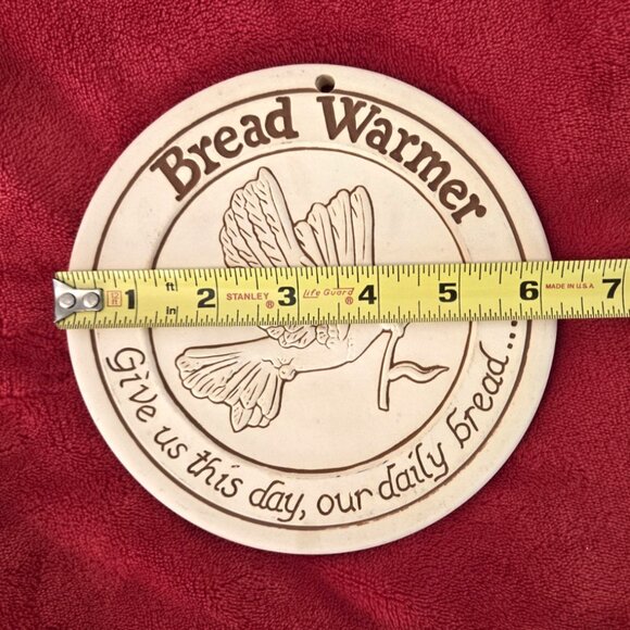 VTG Clay Bread Warmer Signed Lyn Ulick 1989 Give Us This Day, Our Daily Bread - Picture 5 of 5